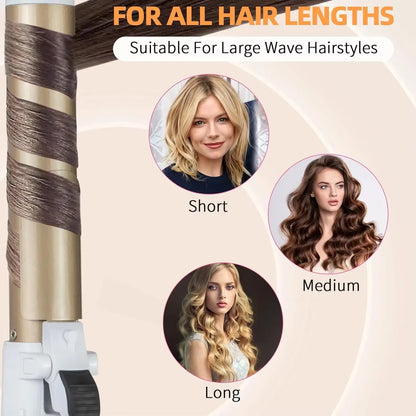 2024 Best Hair Curling Wand 28Mm Automatic Rotating Curling Iron for Professional Big Waves and Inward Curls