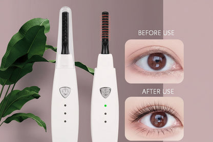 Electric Heated Eyelash Curler USB Rechargeable Eyelashes Curler Quick Heating Natural Eyelash Curler Long Lasting Makeup Tools