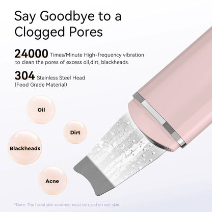Ultrasonic Skin Scrubber Deep Cleaning Peeling Shovel Limpiador Facial Skin Care Face Lifting Machine Ultrasonic Cleaner